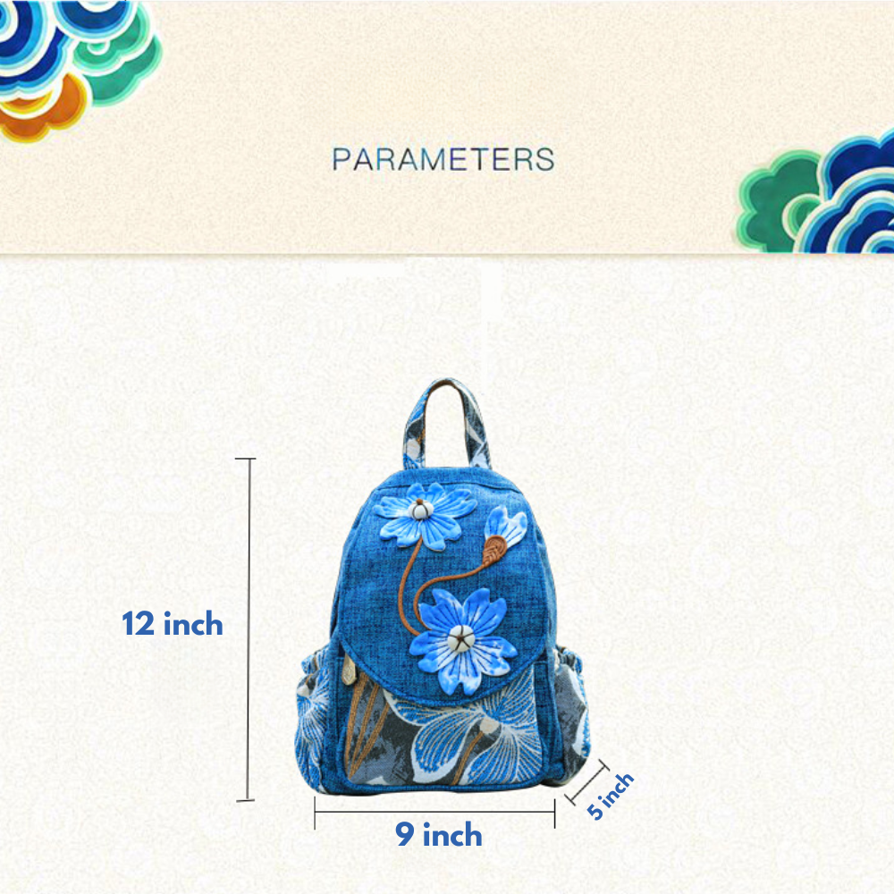 Embroidered Bag | FLORA AZUL