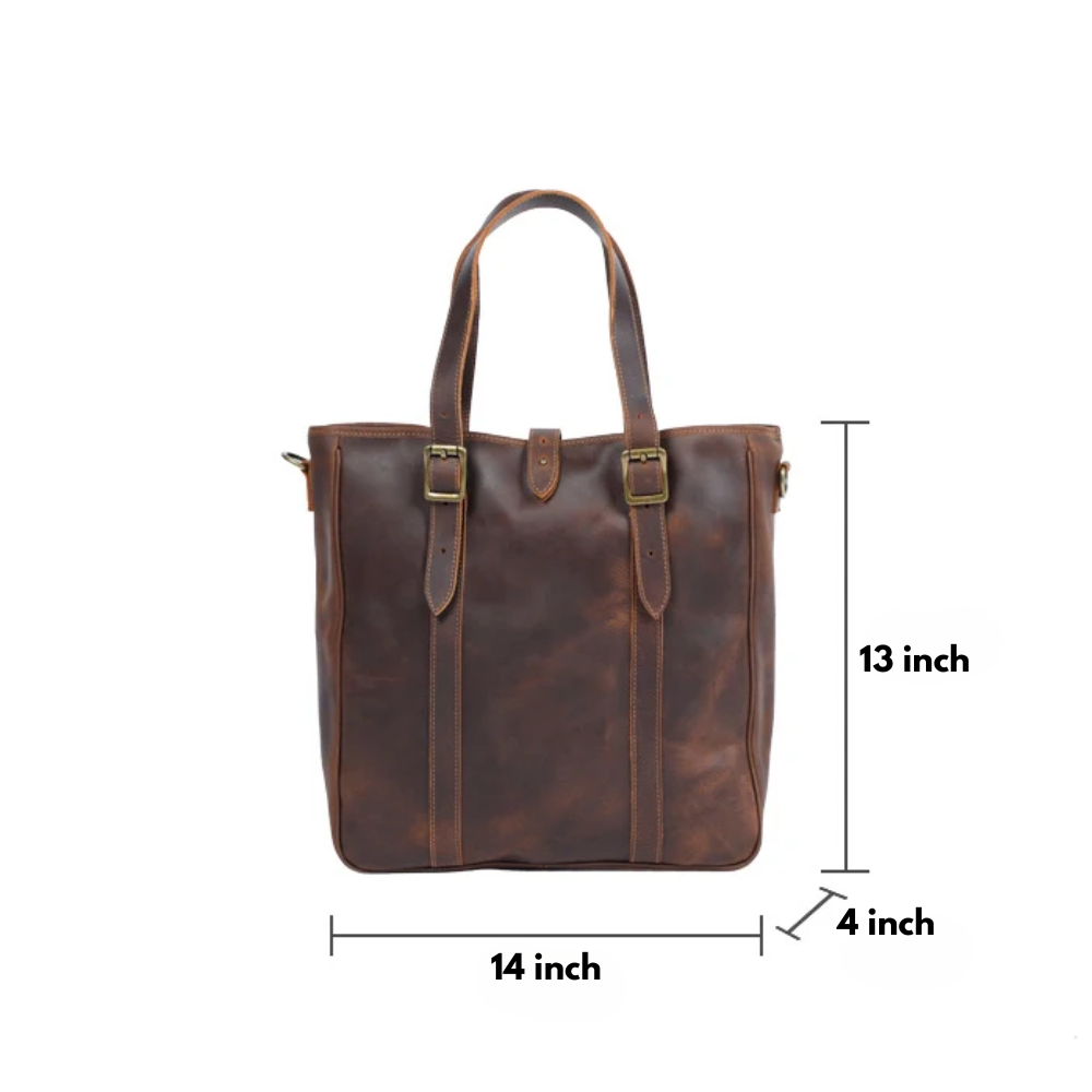 Women Crazy Horse Leather Tote Bag | PRILLY