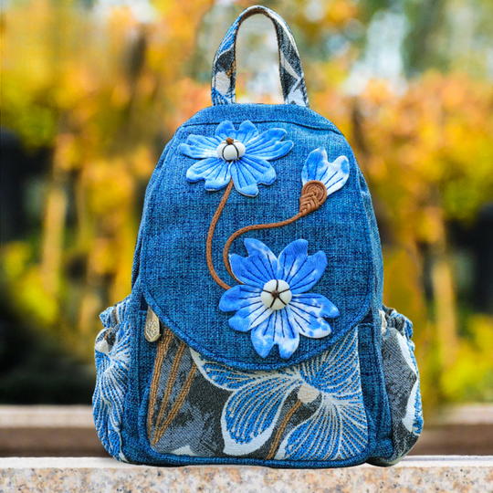 Embroidered Bag | FLORA AZUL