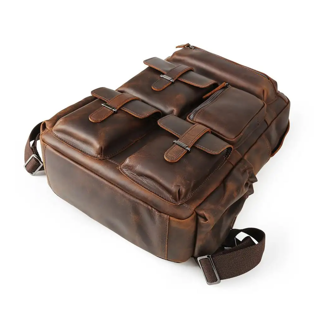 Leder-Laptop-Rucksack | DAVOS