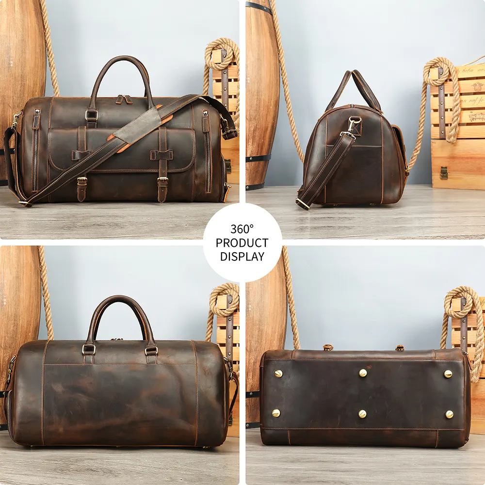 Weekender-Reisetasche aus Leder | HAFNIR