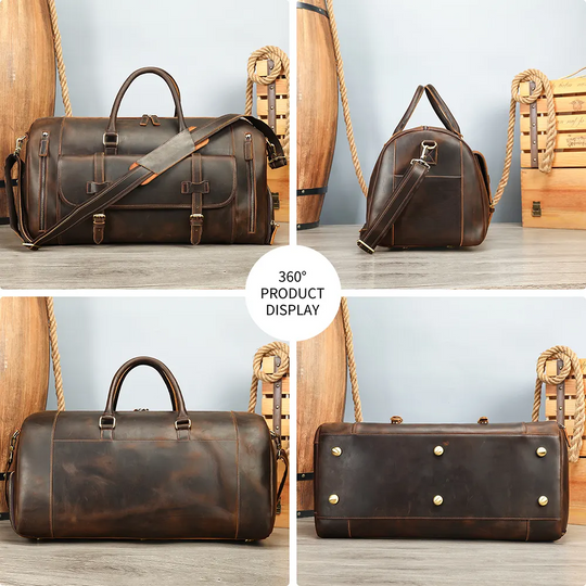 Weekender-Reisetasche aus Leder | HAFNIR