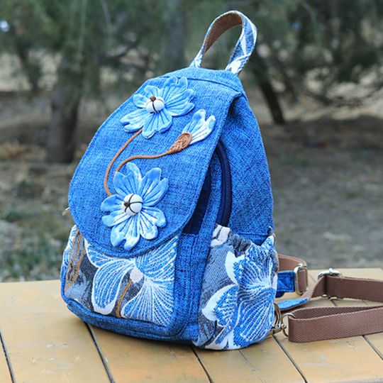 Embroidered Bag | FLORA AZUL