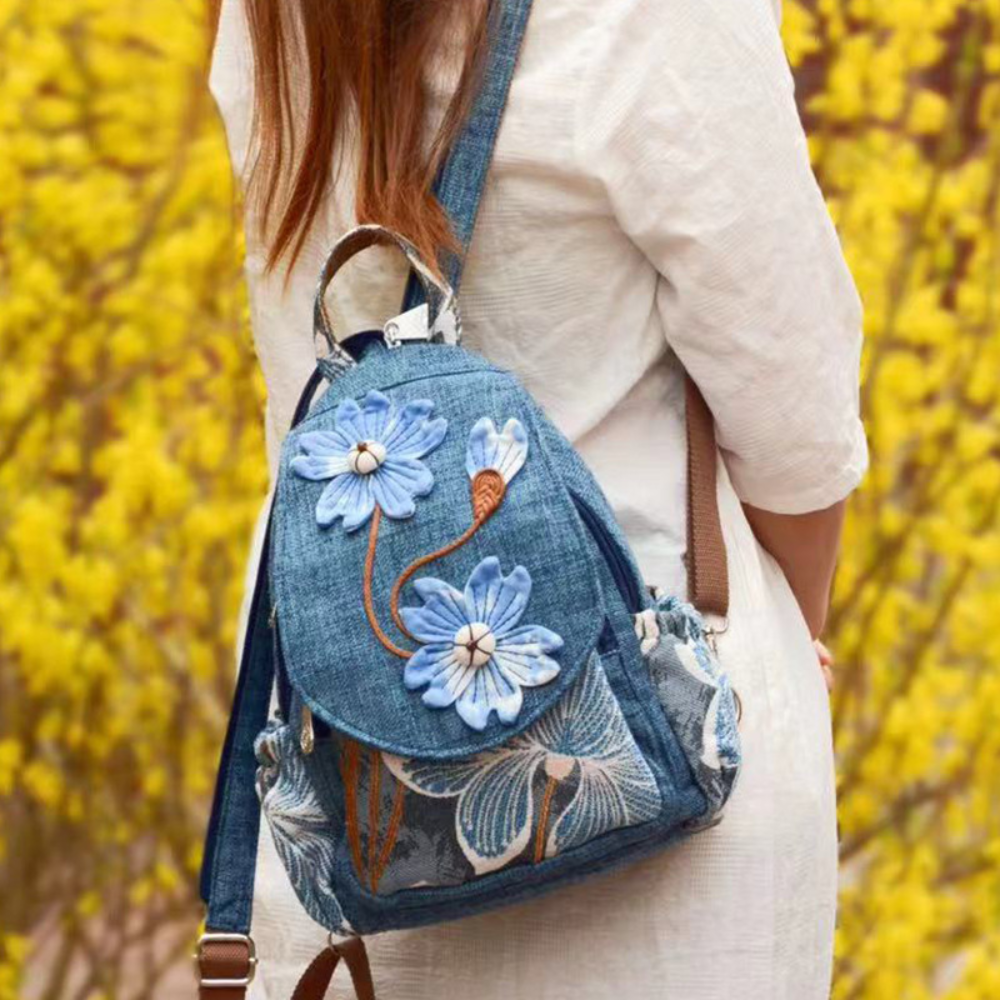 Embroidered Bag | FLORA AZUL