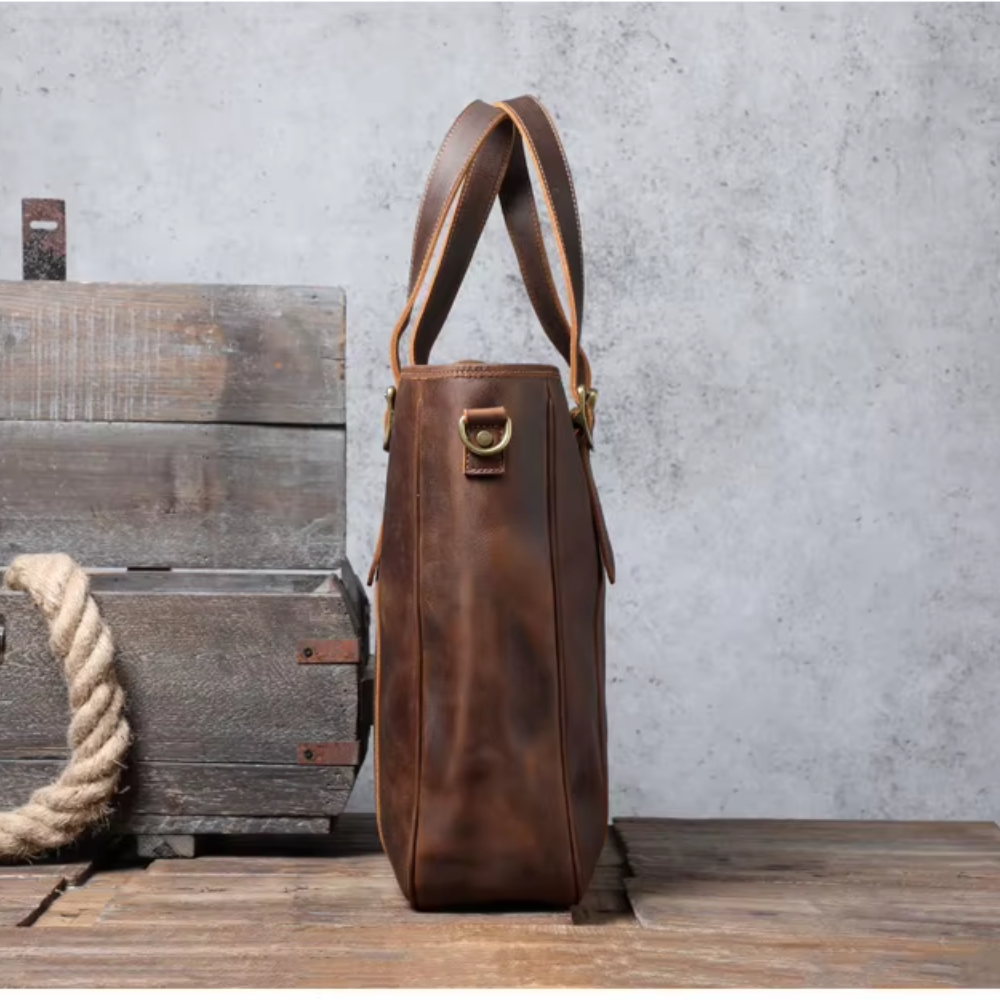Women Crazy Horse Leather Tote Bag | PRILLY