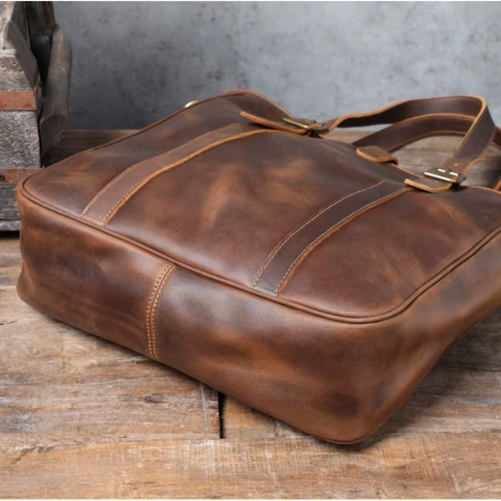 Women Crazy Horse Leather Tote Bag | PRILLY