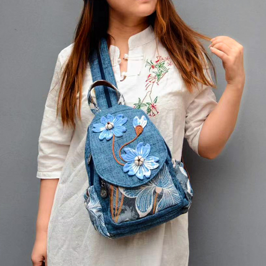 Embroidered Bag | FLORA AZUL