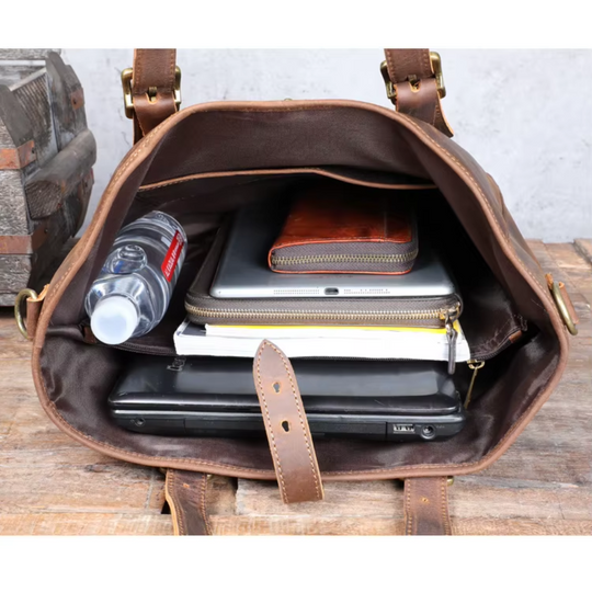 Women Crazy Horse Leather Tote Bag | PRILLY