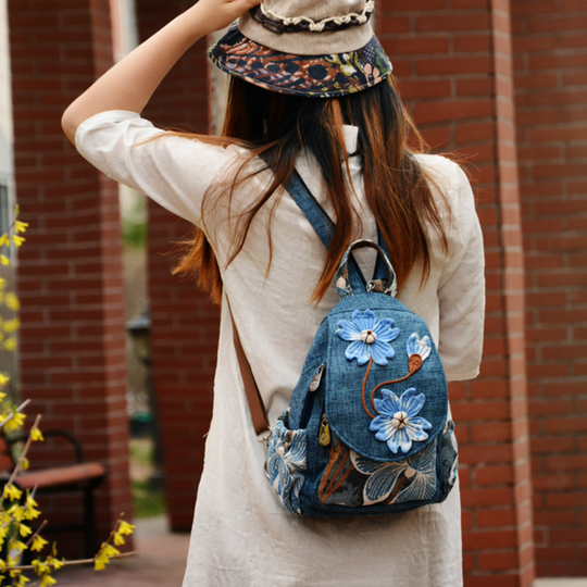 Embroidered Bag | FLORA AZUL