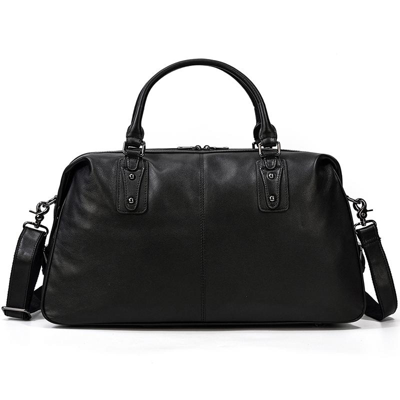 Schwarze Leder-Reisetasche | AALBORG
