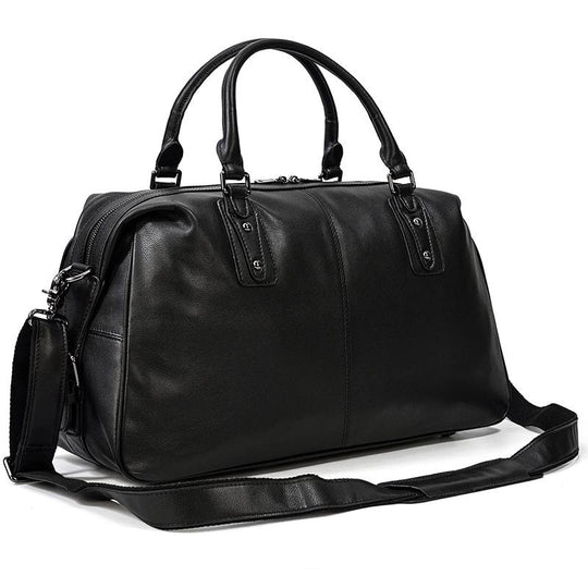Schwarze Leder-Reisetasche | AALBORG