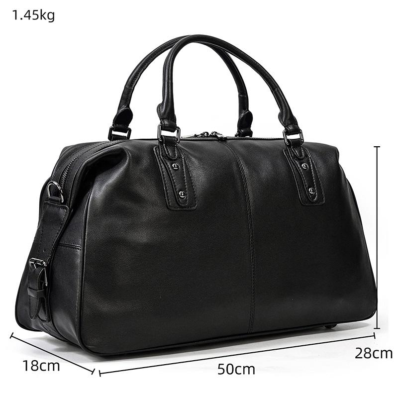 Schwarze Leder-Reisetasche | AALBORG