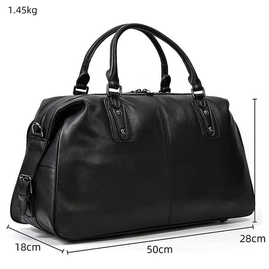 Schwarze Leder-Reisetasche | AALBORG