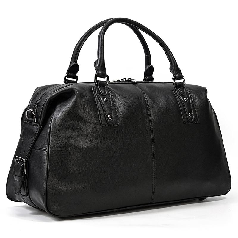 Schwarze Leder-Reisetasche | AALBORG