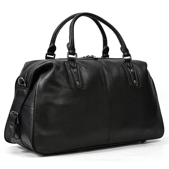 Schwarze Leder-Reisetasche | AALBORG