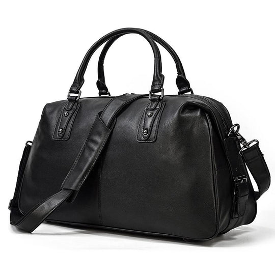 Schwarze Leder-Reisetasche | AALBORG