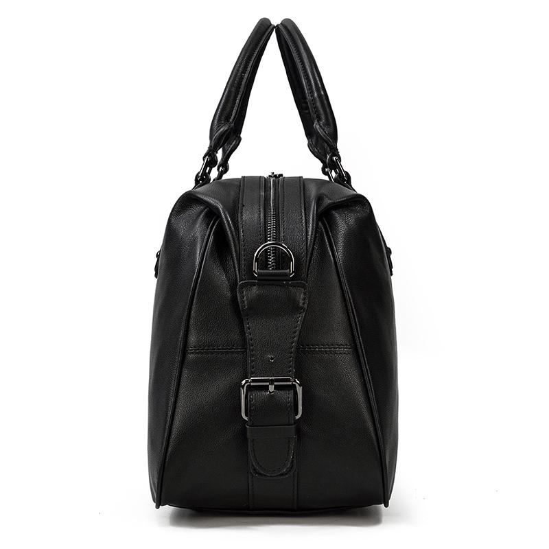 Schwarze Leder-Reisetasche | AALBORG