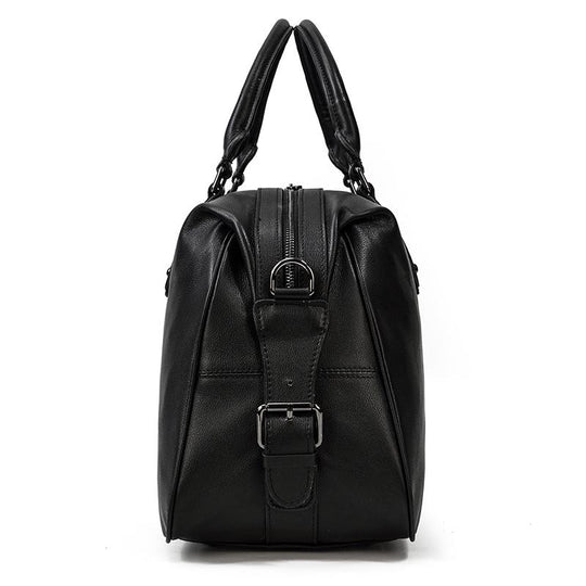 Schwarze Leder-Reisetasche | AALBORG