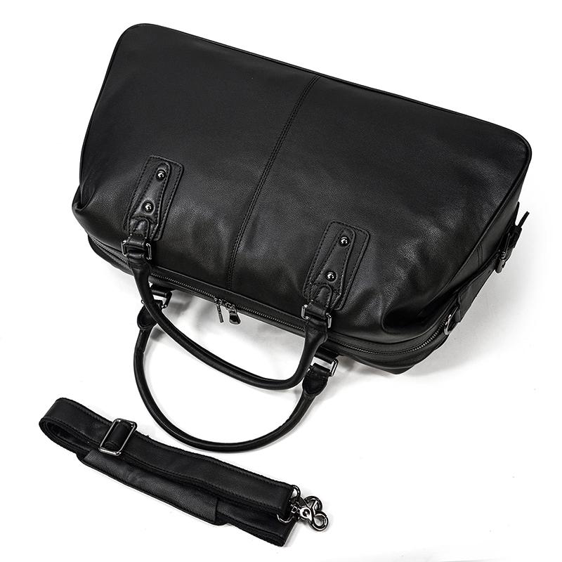 Schwarze Leder-Reisetasche | AALBORG