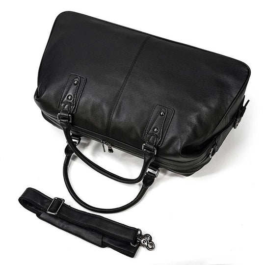 Schwarze Leder-Reisetasche | AALBORG