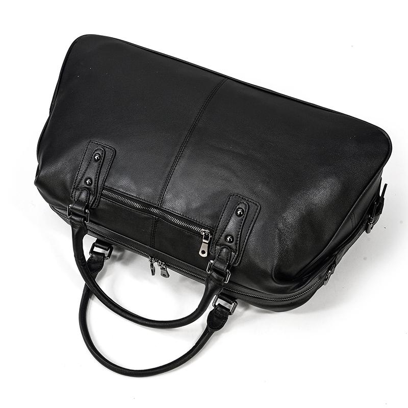 Schwarze Leder-Reisetasche | AALBORG