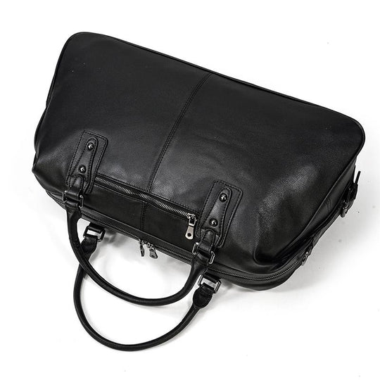 Schwarze Leder-Reisetasche | AALBORG