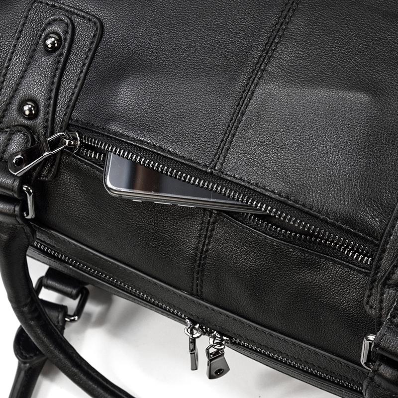 Schwarze Leder-Reisetasche | AALBORG