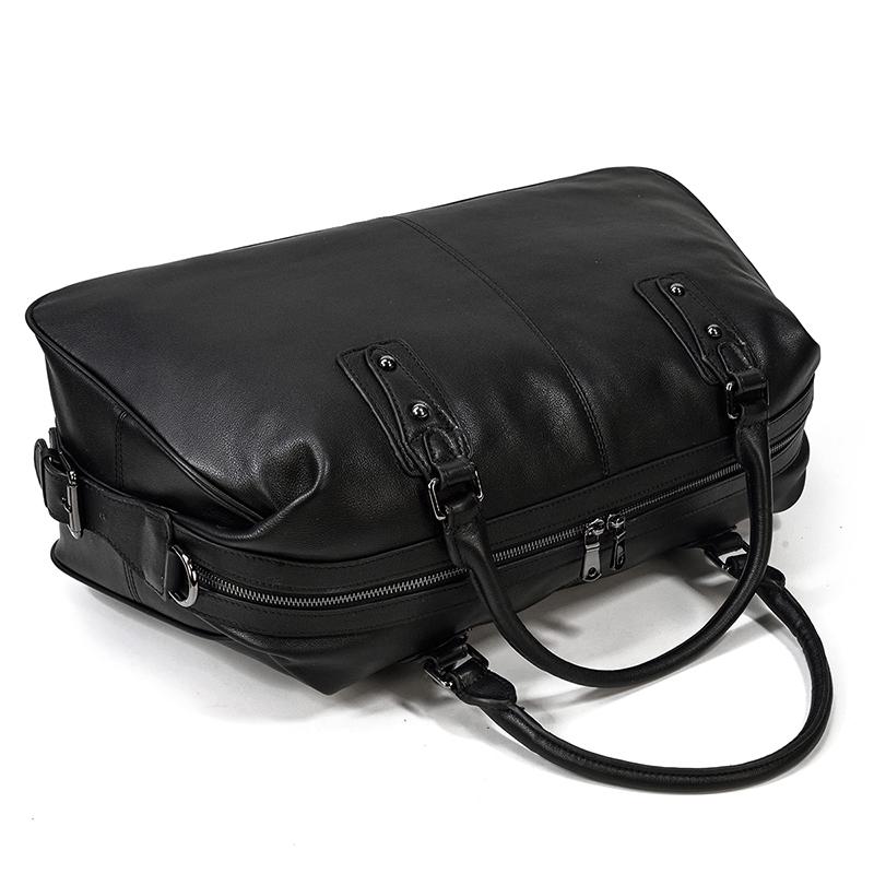 Schwarze Leder-Reisetasche | AALBORG