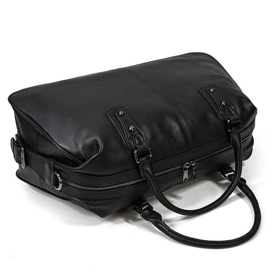 Schwarze Leder-Reisetasche | AALBORG