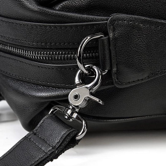 Schwarze Leder-Reisetasche | AALBORG