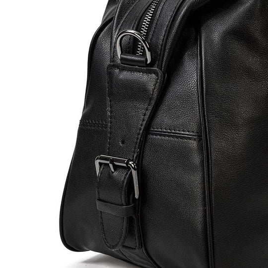 Schwarze Leder-Reisetasche | AALBORG