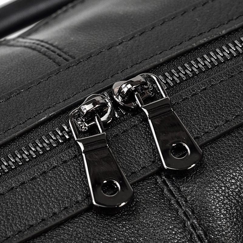 Schwarze Leder-Reisetasche | AALBORG