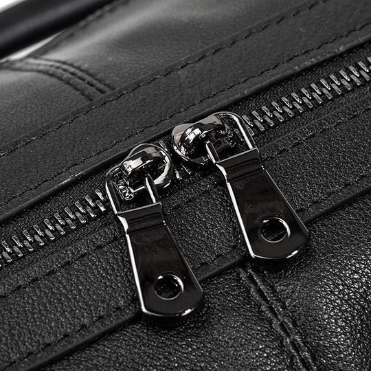 Schwarze Leder-Reisetasche | AALBORG