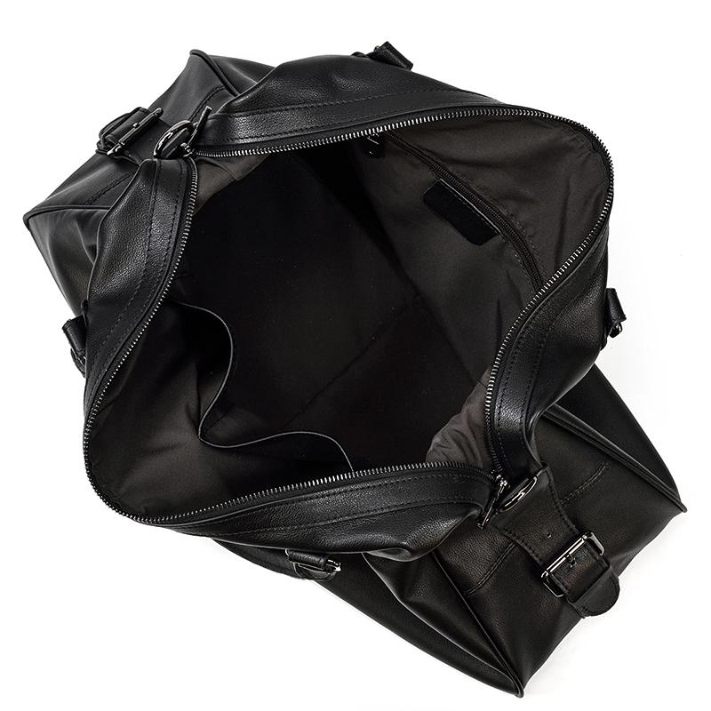 Schwarze Leder-Reisetasche | AALBORG