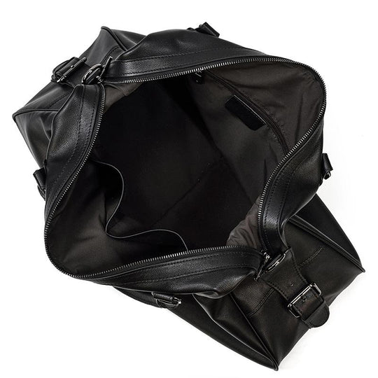 Schwarze Leder-Reisetasche | AALBORG