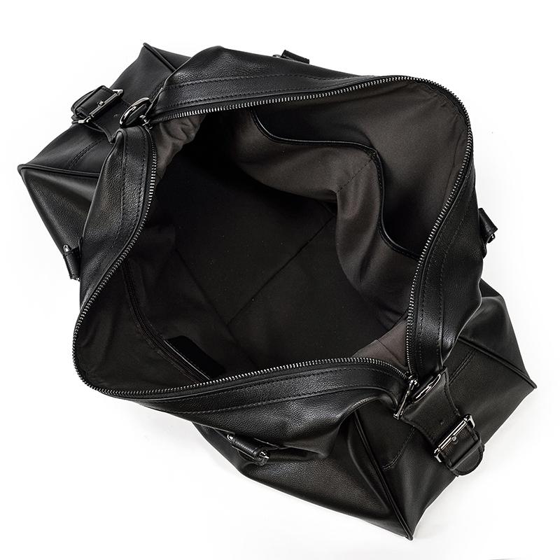 Schwarze Leder-Reisetasche | AALBORG