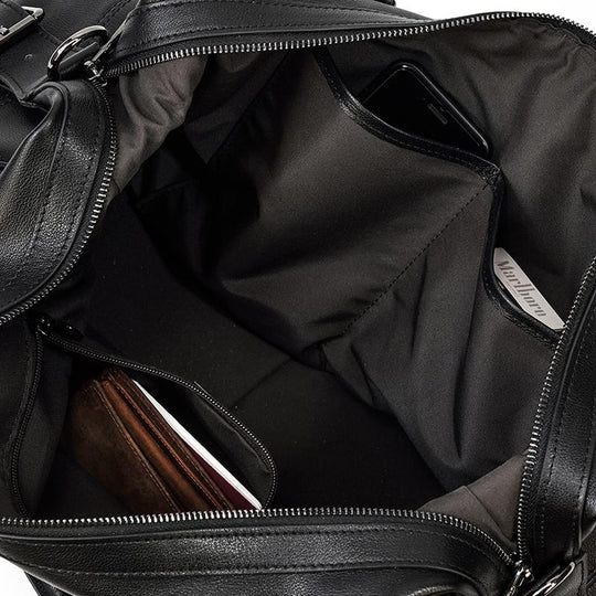Schwarze Leder-Reisetasche | AALBORG