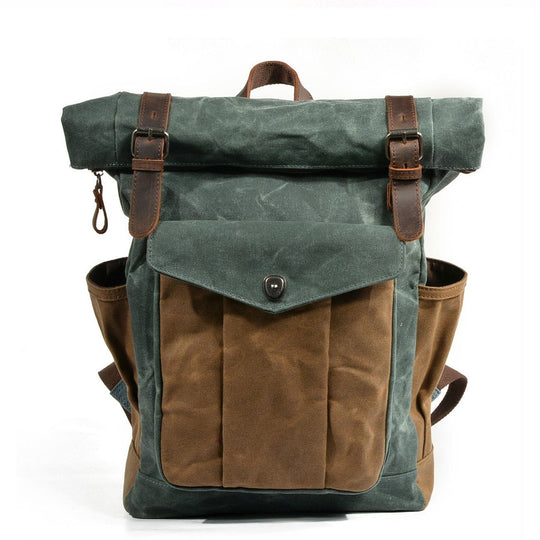 Rucksack mit Rollverschluss aus gewachster Canvas | MARSEILLE