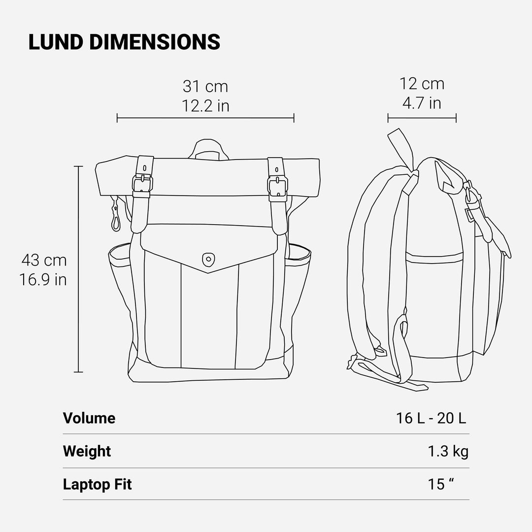 Rucksack mit Rollverschluss aus gewachster Canvas | MARSEILLE