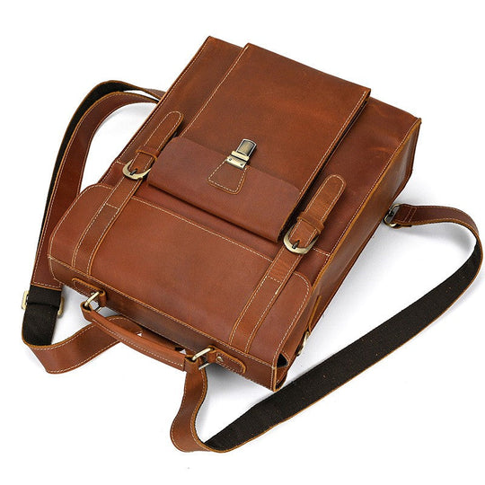 Leder-Rucksack mit umklappbarer Rückseite | GIRONA