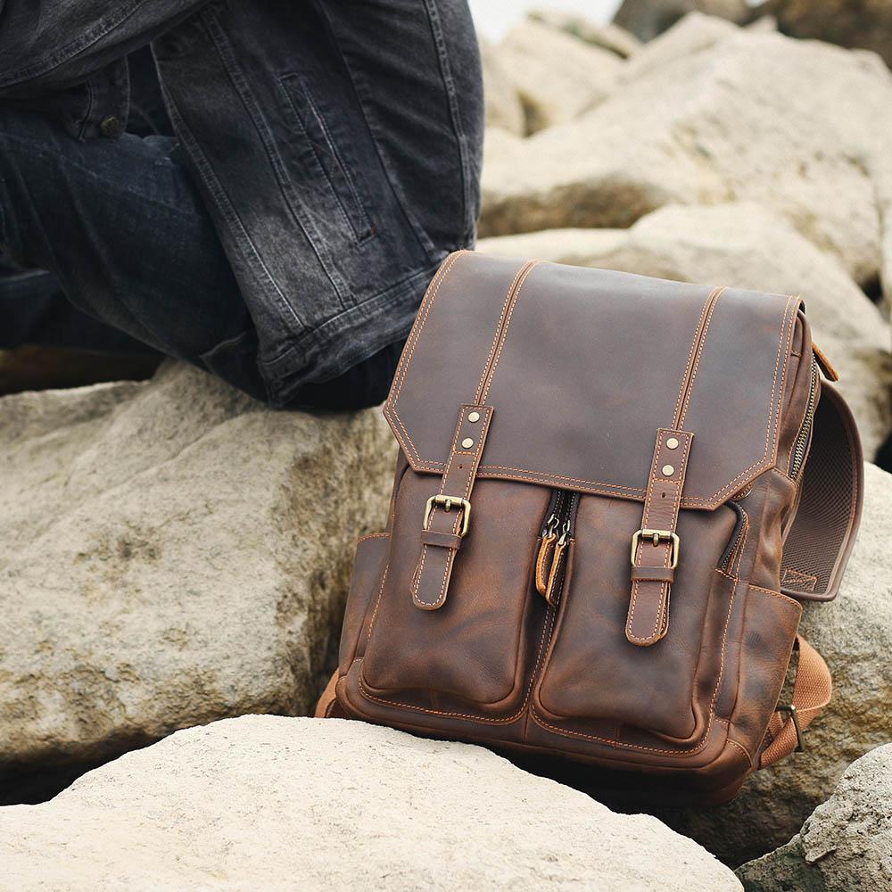 Brauner Lederrucksack | BIEFELD