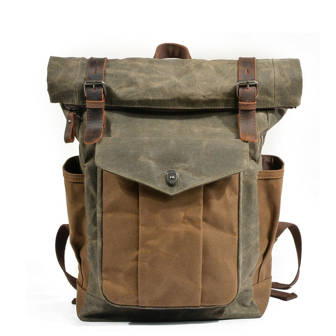 Rucksack mit Rollverschluss aus gewachster Canvas | MARSEILLE