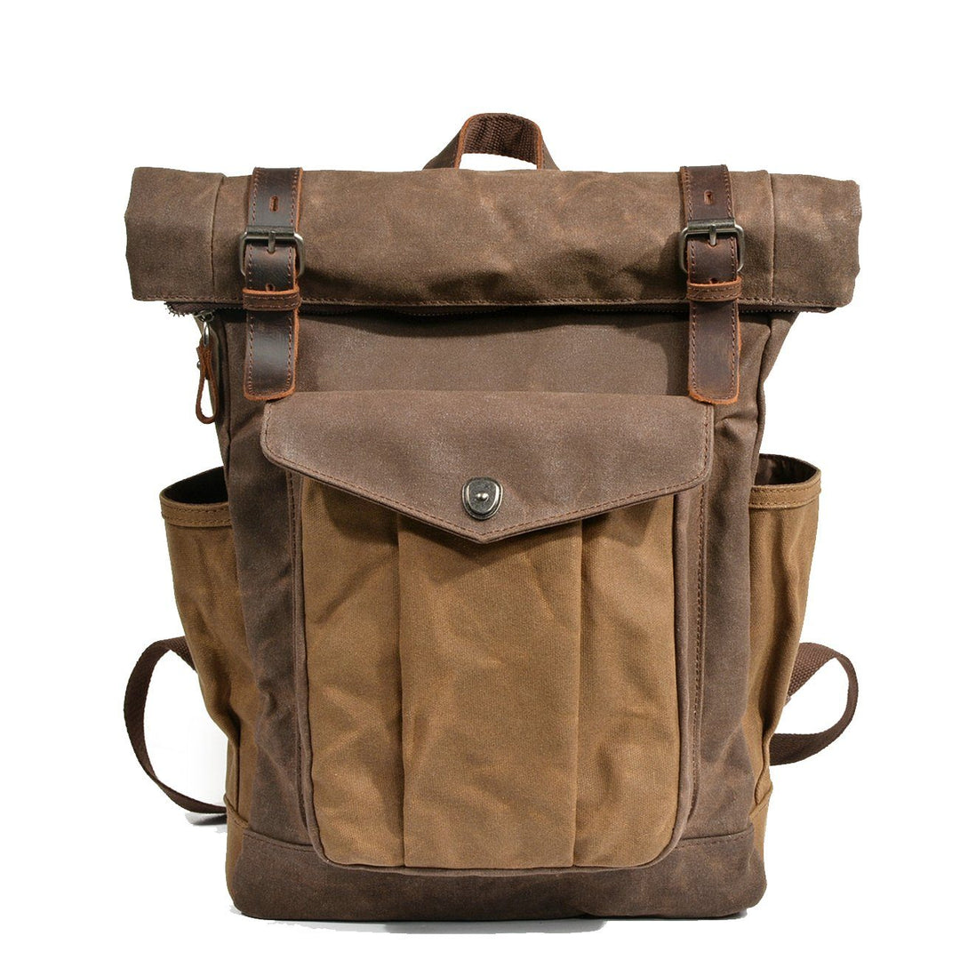Rucksack mit Rollverschluss aus gewachster Canvas | MARSEILLE