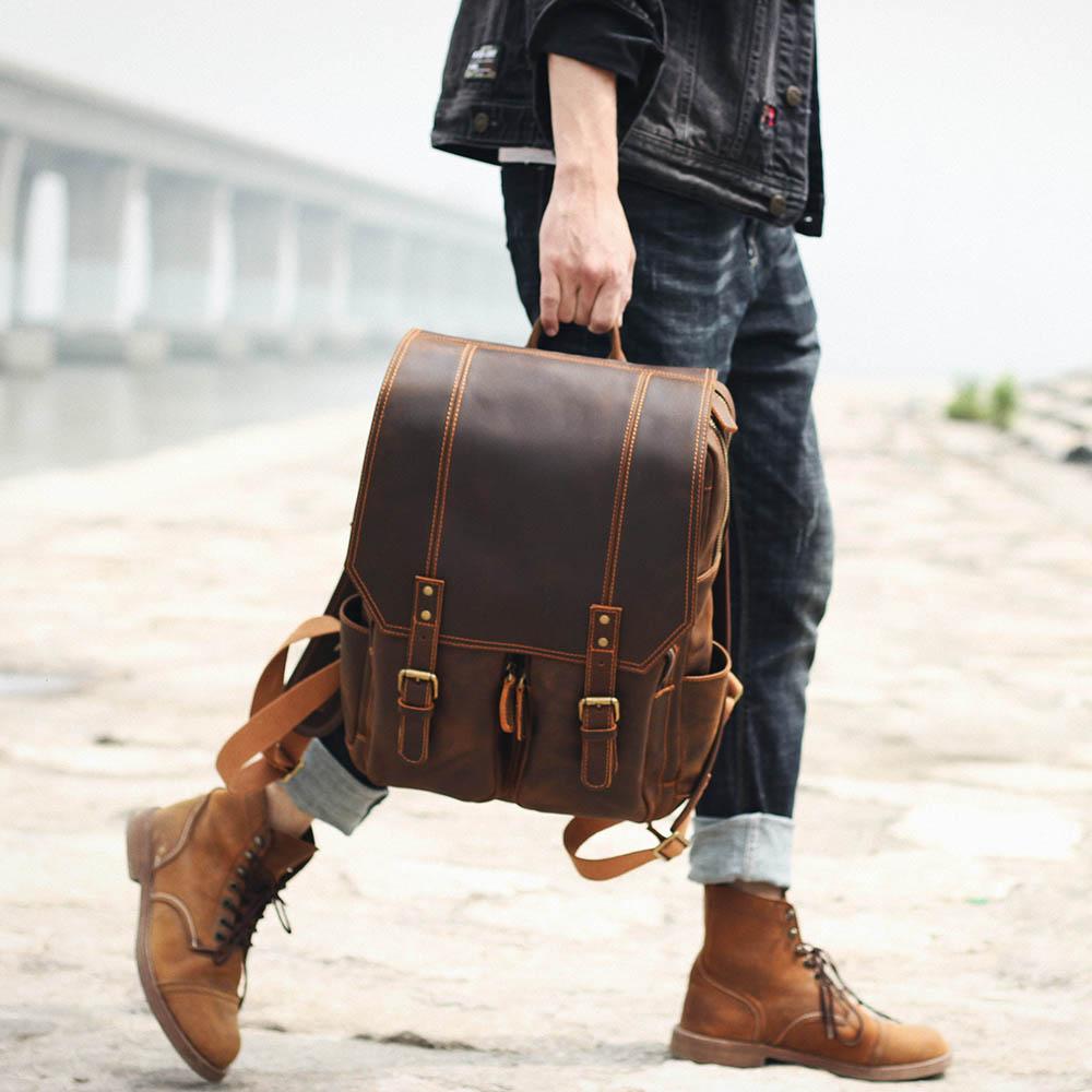 Brauner Lederrucksack | BIEFELD