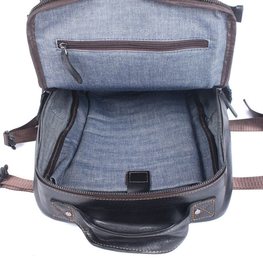 Herren-Rucksack aus schwarzem Leder | ISAAC