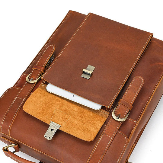 Leder-Rucksack mit umklappbarer Rückseite | GIRONA