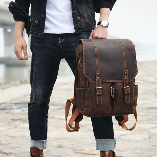 Brauner Lederrucksack | BIEFELD
