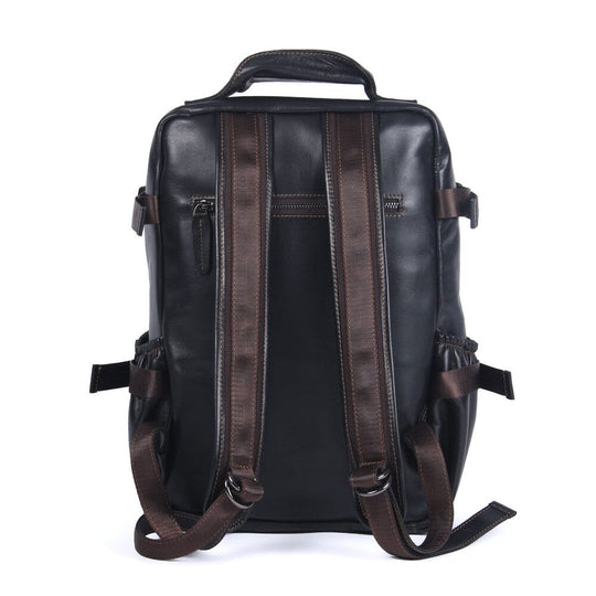 Herren-Rucksack aus schwarzem Leder | ISAAC