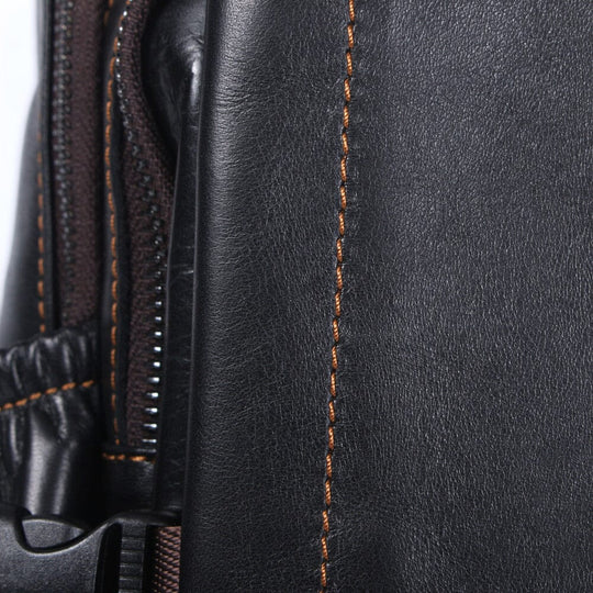 Herren-Rucksack aus schwarzem Leder | ISAAC