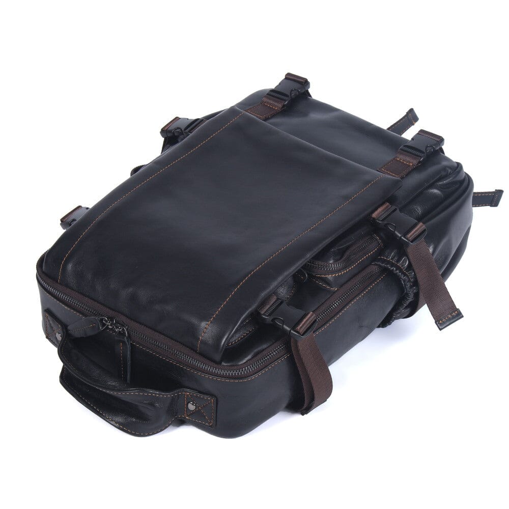 Herren-Rucksack aus schwarzem Leder | ISAAC